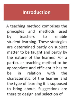 Methods of Teaching - An educa android App screenshot 2